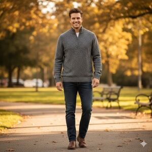 Croft & Barrow Men's Charcoal Zip-Up Sweater